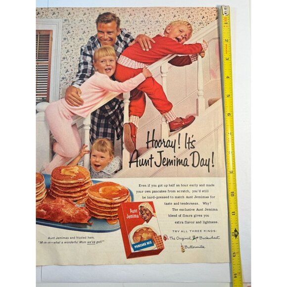 Vintage 1961 Aunt Jemima Buttermilk Pancake Waffle Mix Advertisement Print Ad - Picture 2 of 3